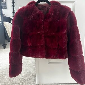 Blank NYC Deep Red Teddy Jacket